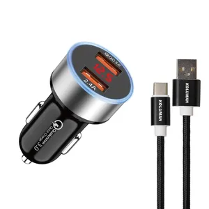 شارژر فندکی کلومن مدل KC - C06 همراه کابل USB - C