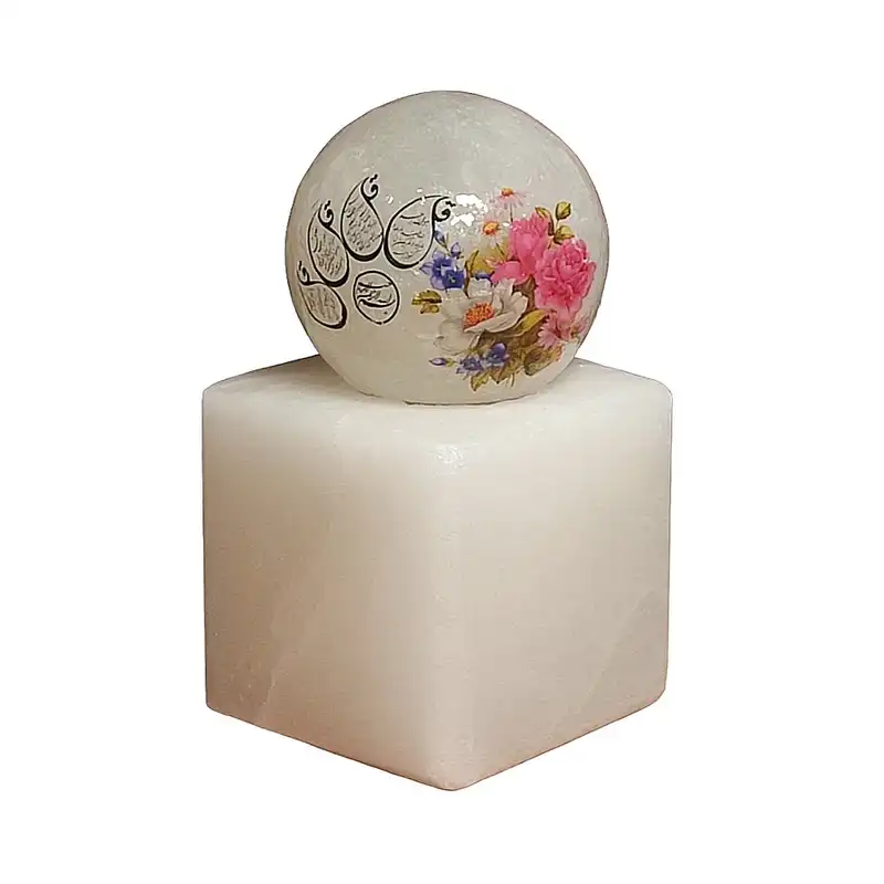 آباژور سنگ نمک مدل گوی و مکعب آیه دار کد 417