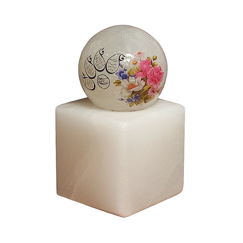 آباژور سنگ نمک مدل گوی و مکعب آیه دار کد 417