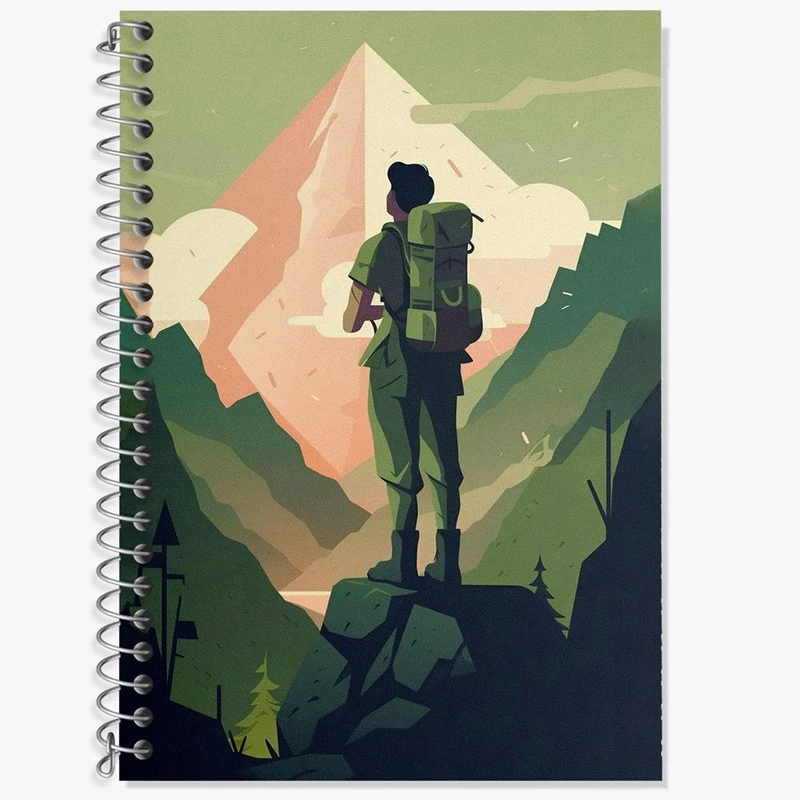 دفتر زبان 50 برگ خندالو مدل سه خط طرح کوهنوردی کد 28781