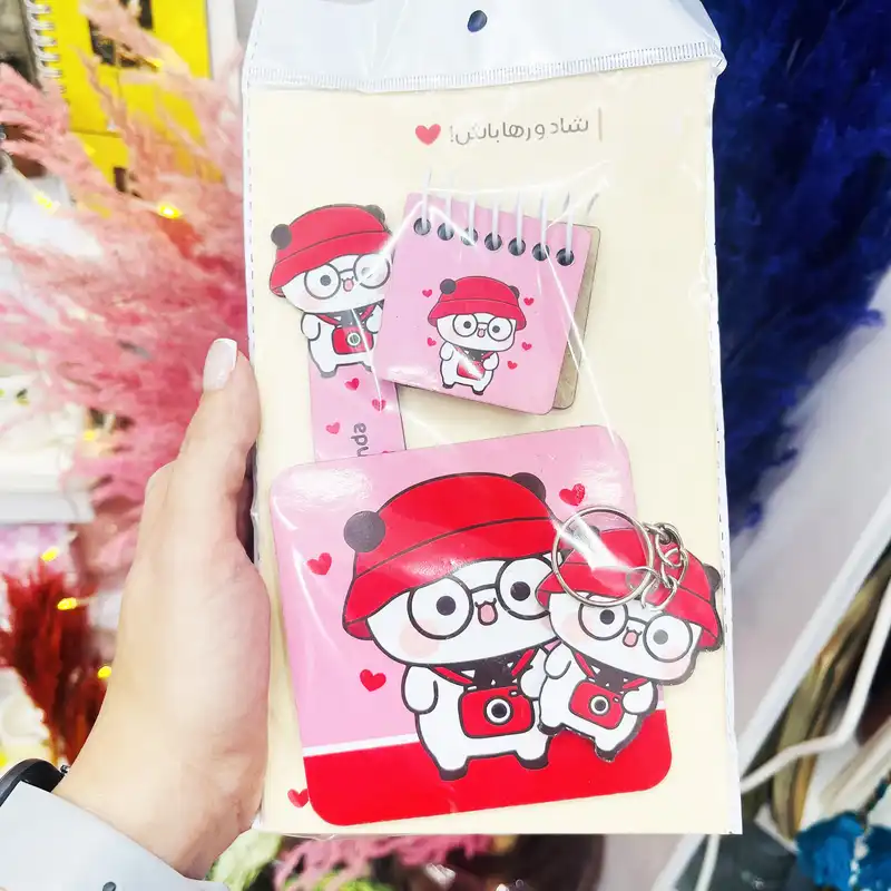 بسته لوازم تحریر مدل پاندای عکاس مجموعه 4 عددی