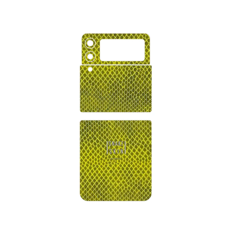 برچسب پوششی ماهوت مدل Yellow Snake Skin مناسب برای گوشی موبایل سامسونگ Galaxy Z Flip3 5G