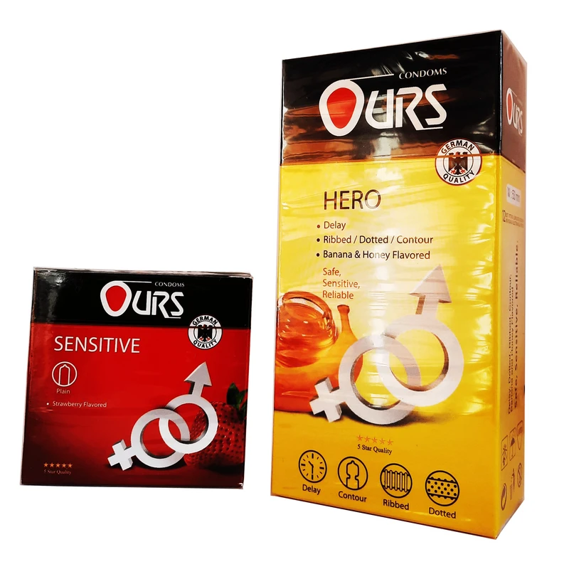 کاندوم اورز مدل HERO بسته 12 عددی به همراه کاندوم اورز مدل Sensitive بسته 3 عددی