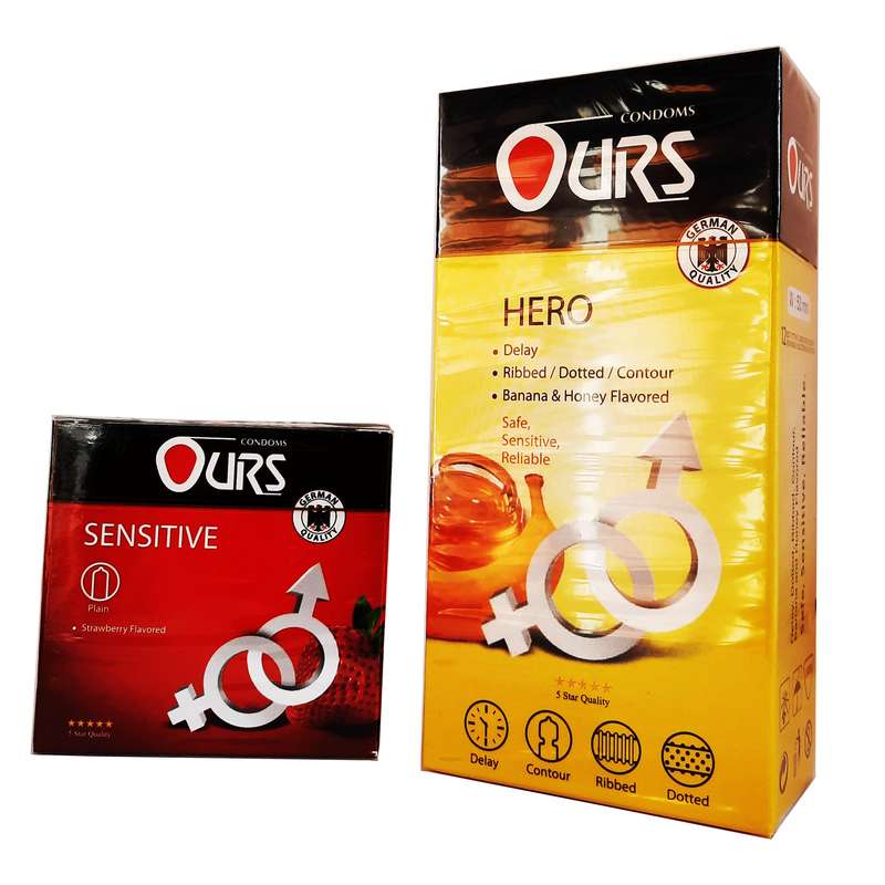 کاندوم اورز مدل HERO بسته 12 عددی به همراه کاندوم اورز مدل Sensitive بسته 3 عددی