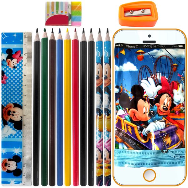 بسته لوازم تحریر مدل میکی ماوس کد M14-M مجموعه 14 عددی