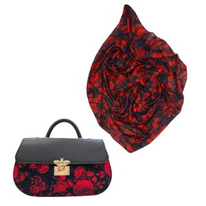 ست کیف و روسری زنانه مدل رزانا گل