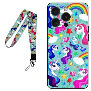 Megafone Unicorn 0028 Cover For Apple iPhone 15 Pro Mobile Neckband 