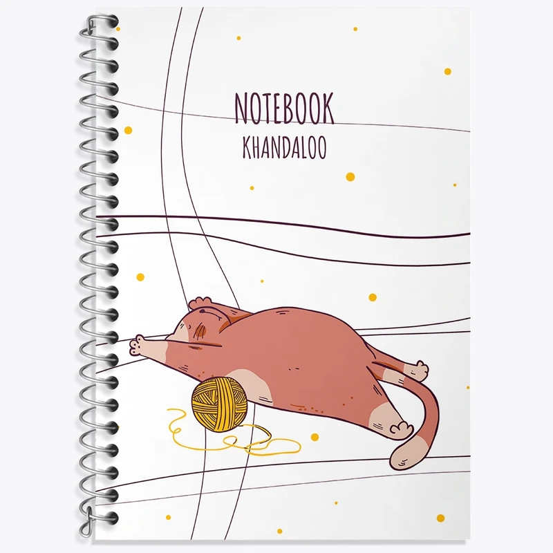 دفتر زبان 50 برگ خندالو مدل سه خط طرح گربه بامزه کد N1573