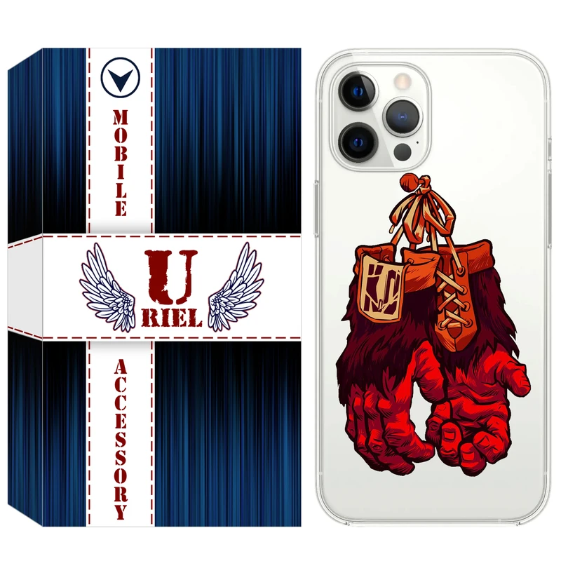 کاور یوریل مدل Clear کد 77 طرح دستکش مناسب برای گوشی موبایل اپل iPhone 13 Pro Max