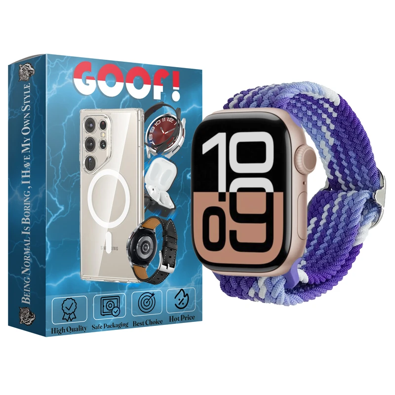 بند گوف مدل Braided Elastic مناسب برای ساعت هوشمند اپل سری 10 سایز 46 میلی متری