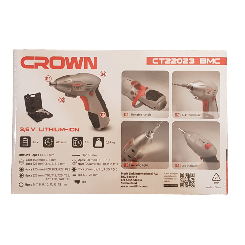 پیچ گوشتی شارژی کرون مدل CT 22023