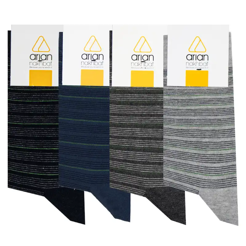 جوراب مردانه آریان نخ باف مدل 5131 مجموعه 8 عددی