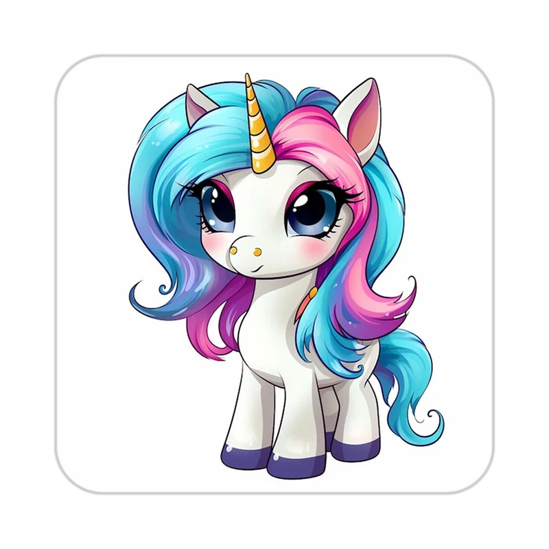 زیر لیوانی کاکتی طرح اسب تک شاخ و یونیکورن مدل mp31340