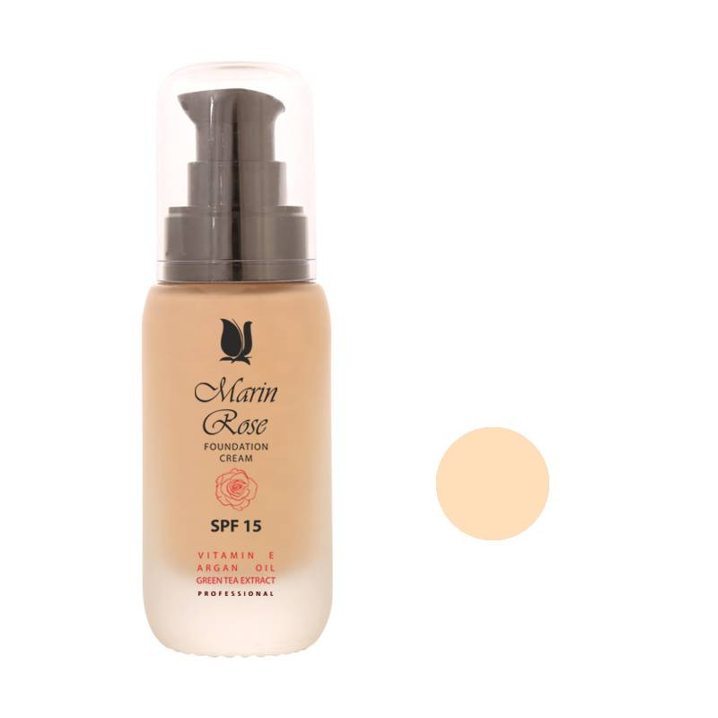 کرم پودر مایع مارین رز SPF15 مدل E شماره 114 مناسب برای انواع پوست حجم 40 میلی لیتر