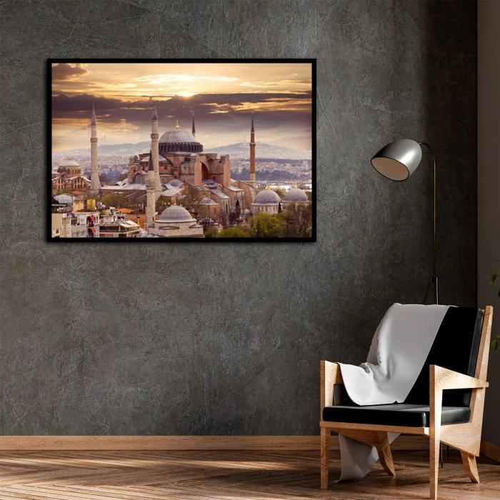 تابلو نوری بکلیت طرح بنای تاریخی ترکیه مدل B-D2050 فریم مشکی