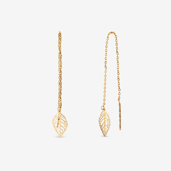 گوشواره بخیه‌ای طلا کم اجرت  18 عیار زنانه نگین مدل 106