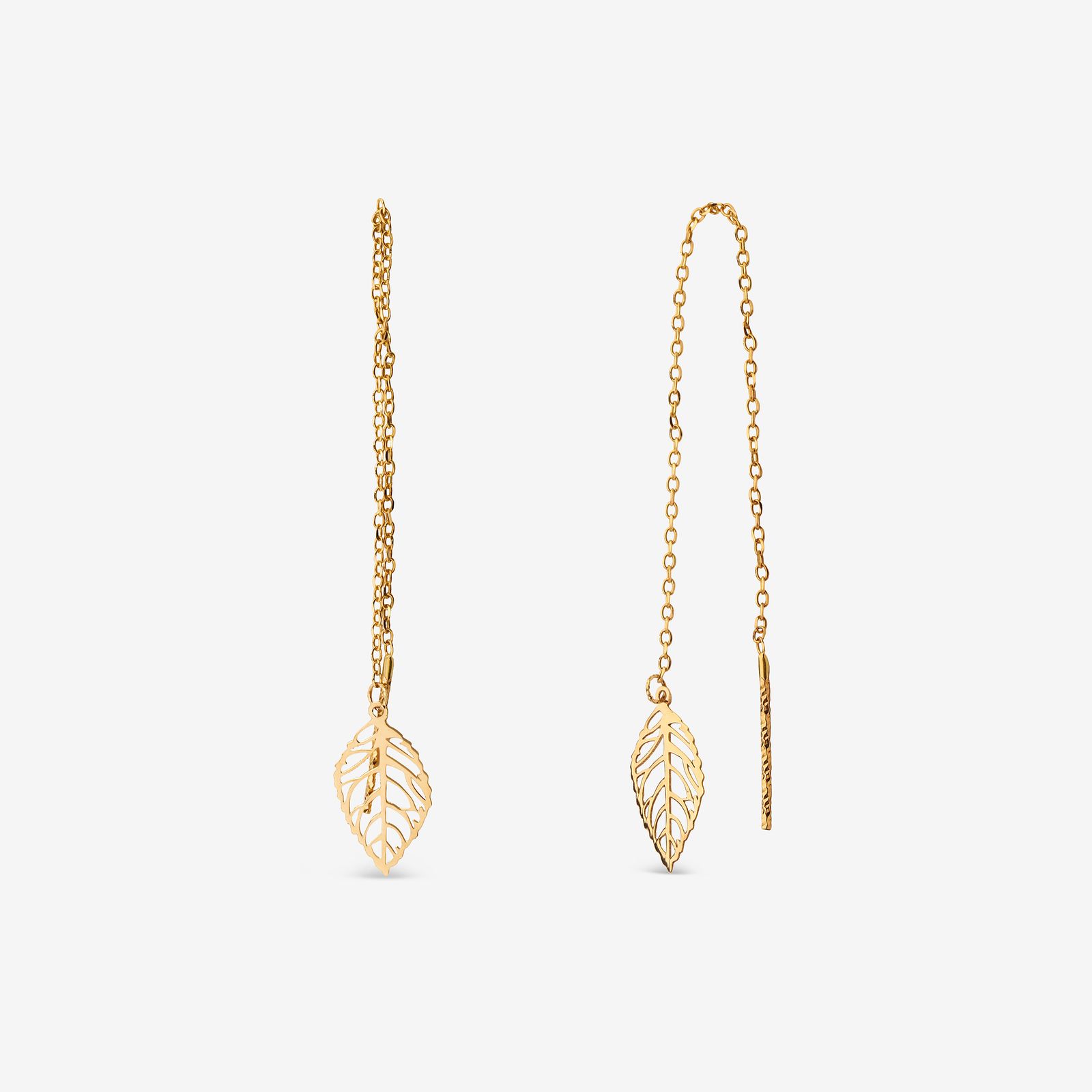 گوشواره بخیه‌ای طلا کم اجرت  18 عیار زنانه نگین مدل 106 -  - 1