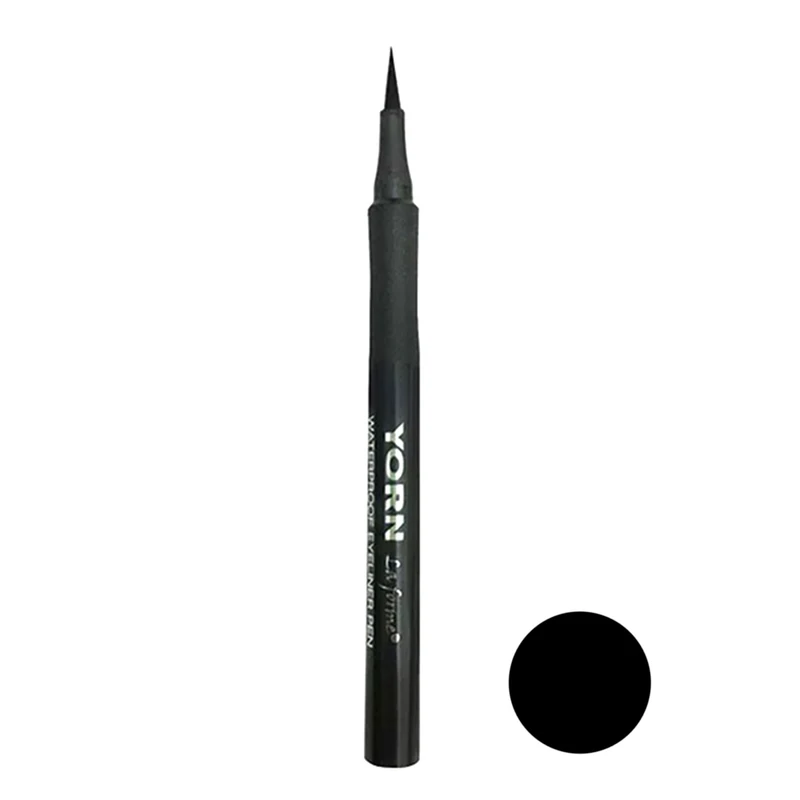 خط چشم ماژیکی یورن مدل Waterproof حجم 1 میلی‌لیتر، با جلوه مات و ماندگاری بالا، رنگ مشکی