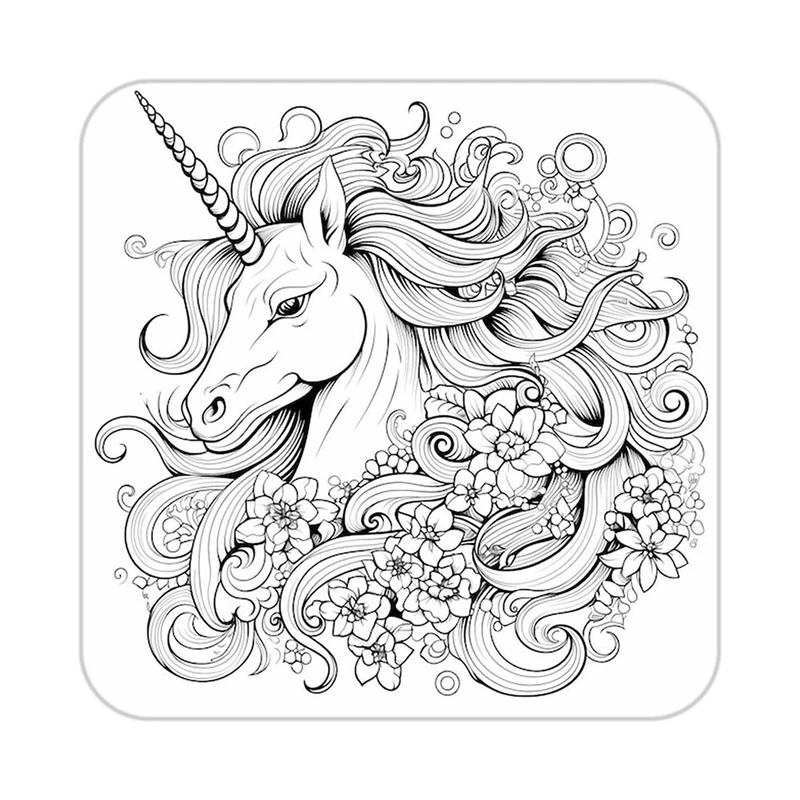 زیر لیوانی کاکتی طرح اسب تک شاخ و یونیکورن مدل mp31844