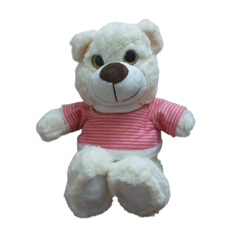 عروسک مدل خرس لباس راه راه کد 01 ارتفاع 34 سانتی متر