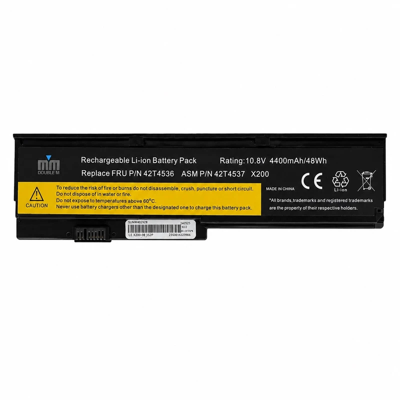 باتری لپ‌تاپ 6 سلولی دابل ام مدل 43R9254 مناسب برای لپ تاپ  ThinkPad X200 X201		