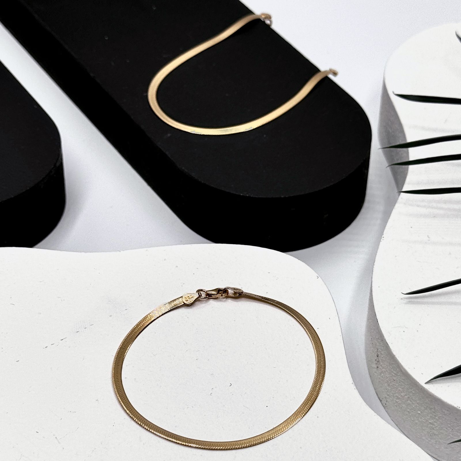 دستبند هرینگبون طلا 18 عیار زنانه ناریا کد N01 - - 5