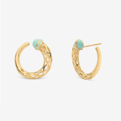 گوشواره میخی طلا 18 عیار زنانه گلدم مدل E255005