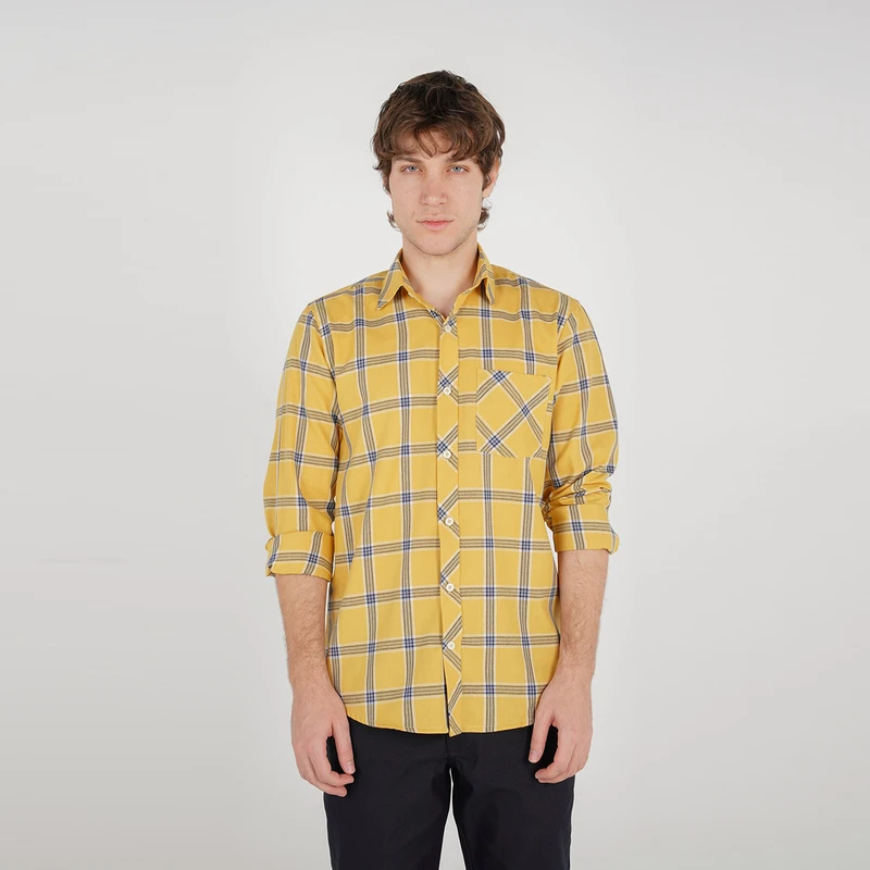 پیراهن آستین بلند یقه برگردان مردانه پاتن جامه مدل 04MC8528