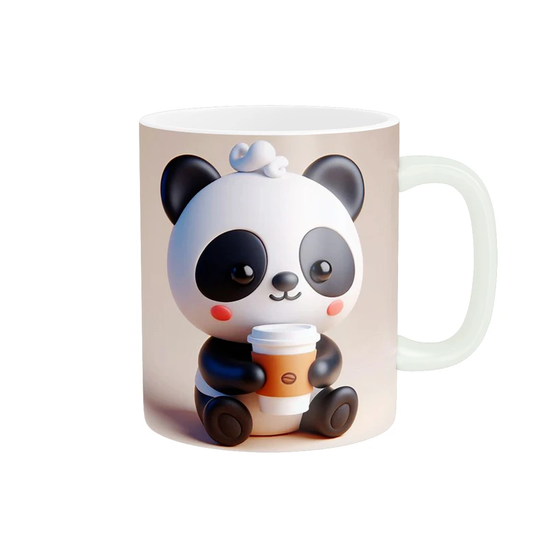 ماگ پاد آفرین طرح پاندا کارتونی مدل قهوه کد 1320