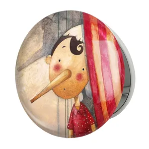 آینه جیبی خندالو طرح پینوکیو Pinocchio مدل تاشو کد 4572 