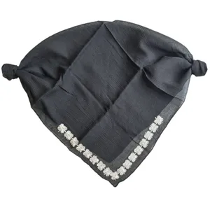 روسری زنانه مدل مینی ساده حریر لمه دار کد 513