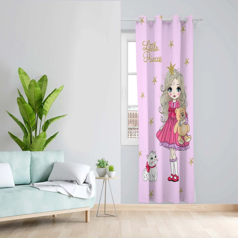 پرده طرح کودک مدل مخمل پانچی کد 4968 z سایز 140x200 سانتی متر