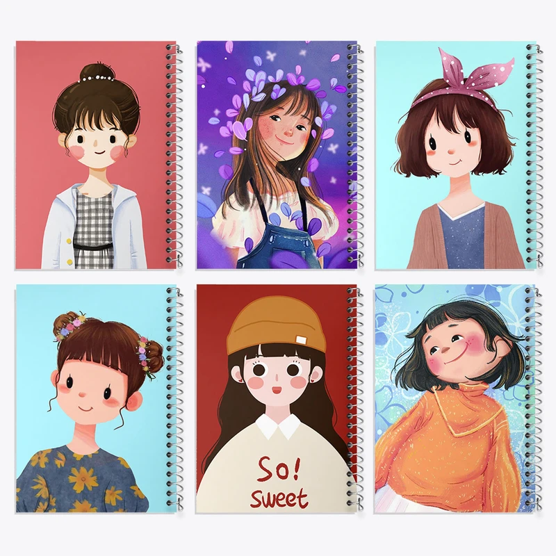 دفتر نقاشی 50 برگ خندالو طرح دخترانه کد 261 مجموعه 6 عددی