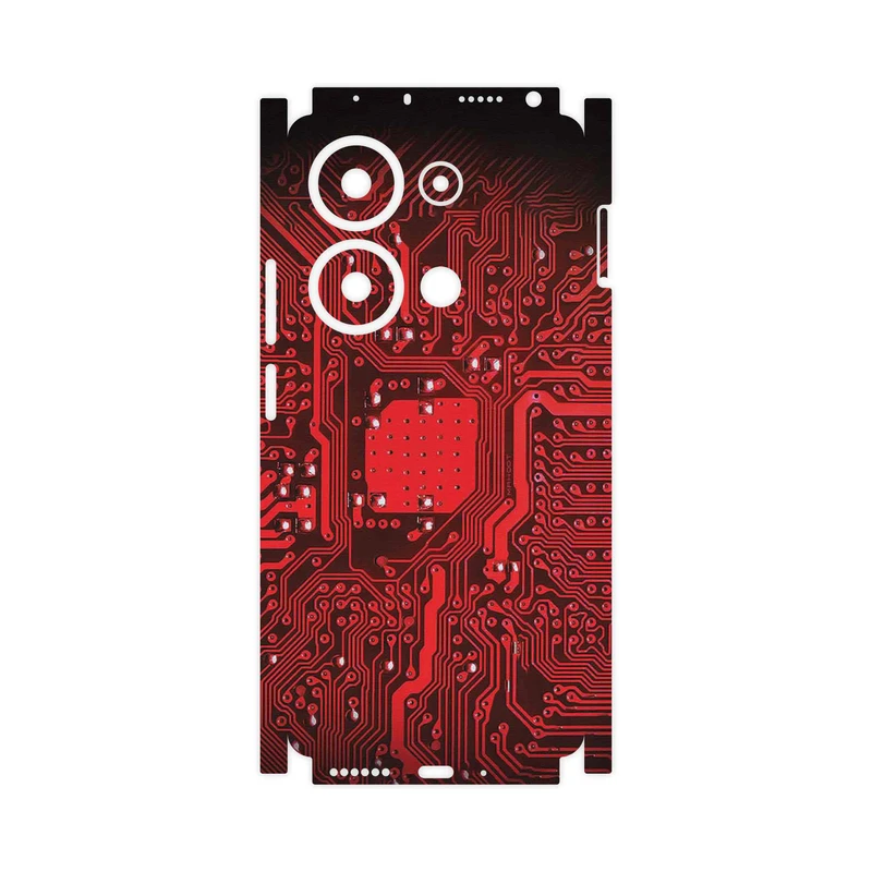 برچسب پوششی ماهوت مدل Red_Printed_Circuit_Board-FullSkin مناسب برای گوشی موبایل شیائومی Redmi Note 13 Pro 4G