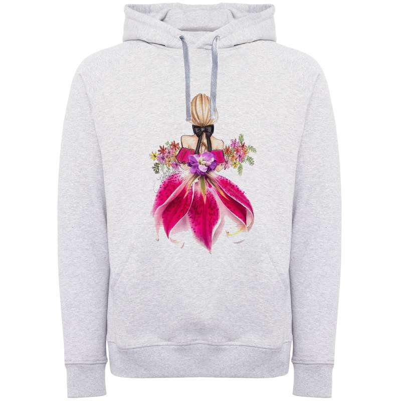 هودی زنانه مدل دختر و گل لیلیوم A196