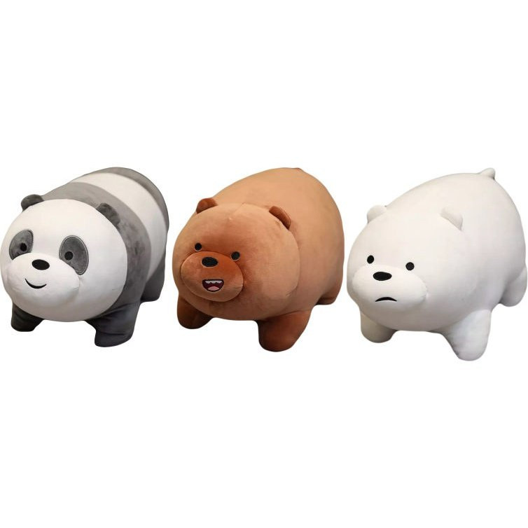 عروسک طرح خرس های کله فندقی طول 40 سانتی‌متر مجموعه 3 عددی 