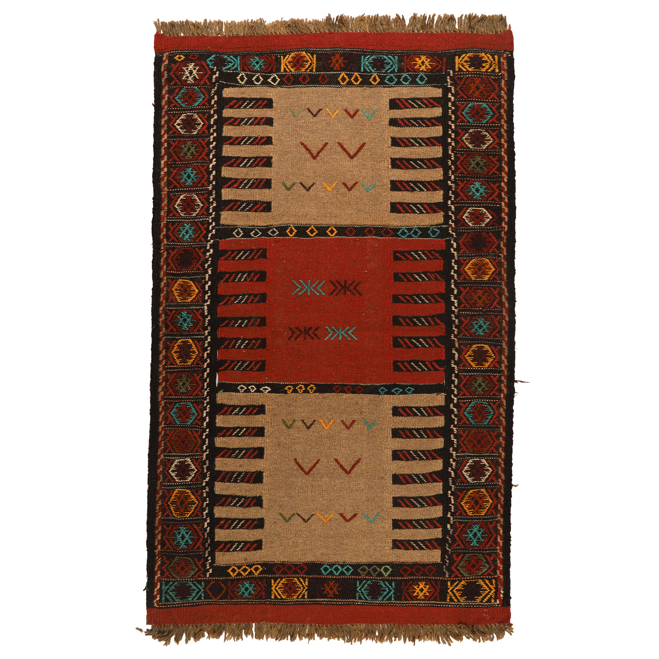 گلیم دستبافت دومتری طرح سفره کردی کد 1404102