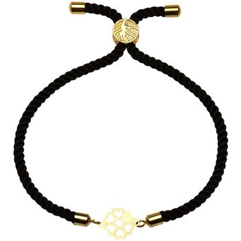 دستبند طلا 18 عیار زنانه کرابو طرح گل و قلب مدل Kr1600