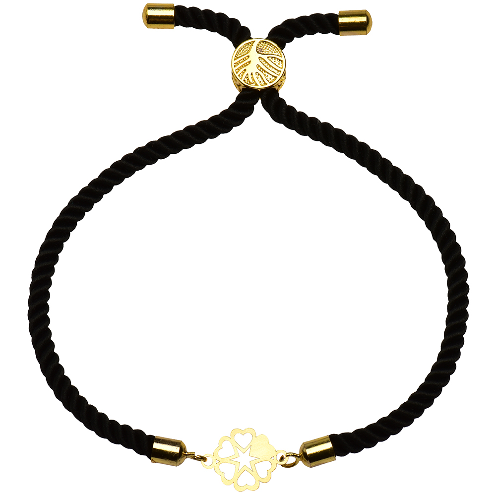 دستبند طلا 18 عیار زنانه کرابو طرح گل و قلب مدل Kr1600
