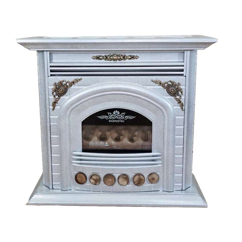 بخاری گازی شایسته طرح شومینه ای مدل لوکس چوبی