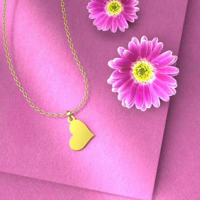 گردنبند طلا 18 عیار زنانه مدوپد مدل قلب کد E1153