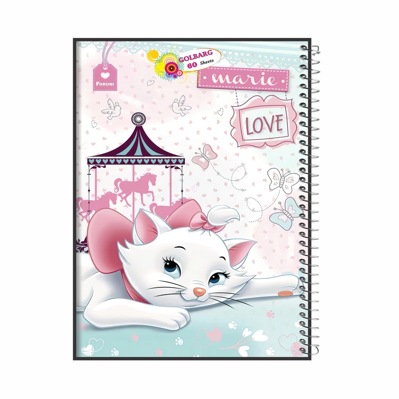 دفتر مشق 60 برگ گلبرگ طرح گربه اشرافی کد 496