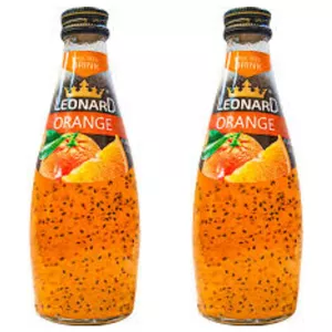 نوشیدنی لئونارد با طعم پرتقال و تخم ریحان - 600 میلی لیتر