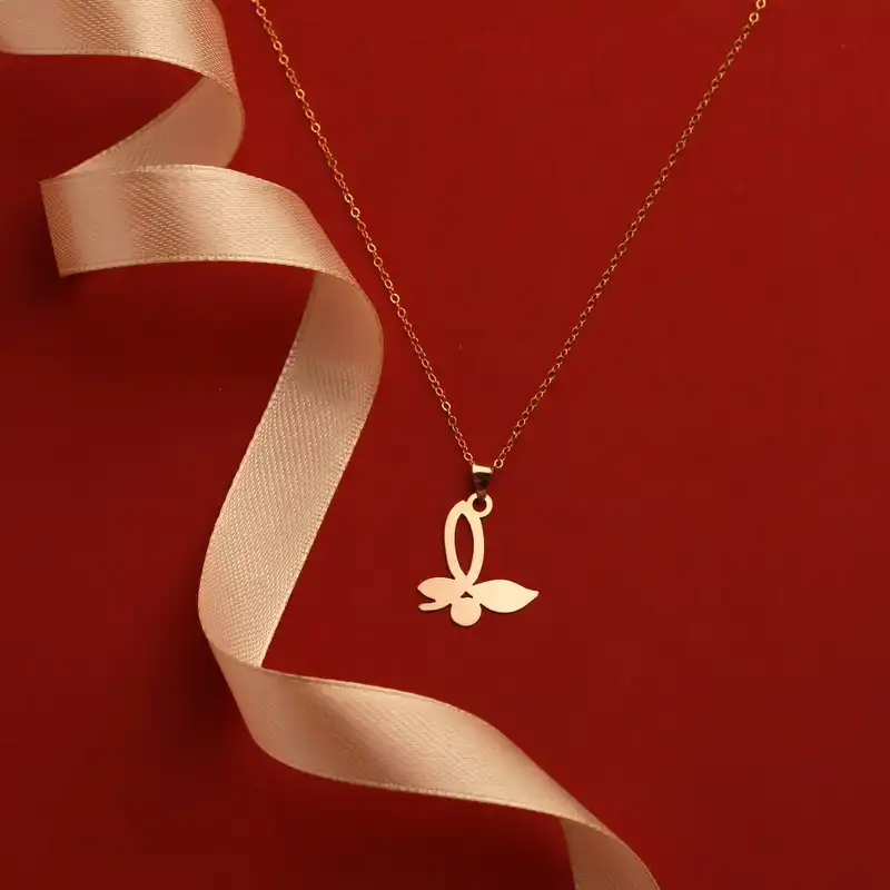 گردنبند طلا 18 عیار زنانه الن نار مدل پروانه ELN010401644