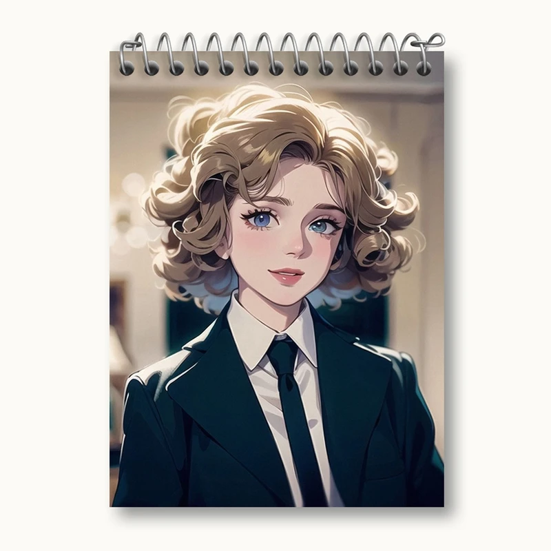 دفتر یادداشت 50 برگ خندالو مدل دختر مو فرفری کد 28794