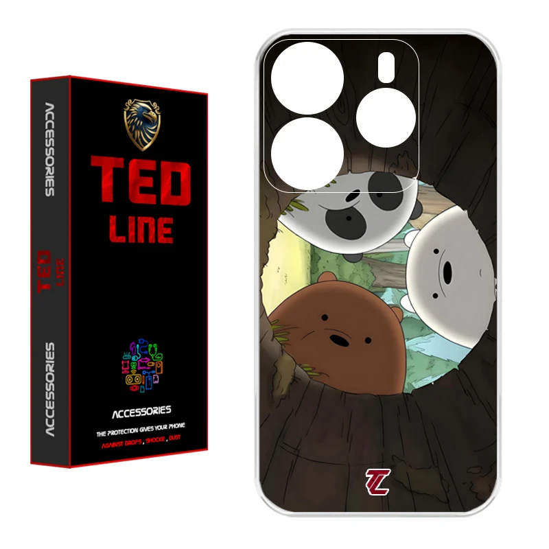 کاور تد لاین طرح خرسی کد 1101 مناسب برای گوشی موبایل شیائومی Redmi Note 14 4G