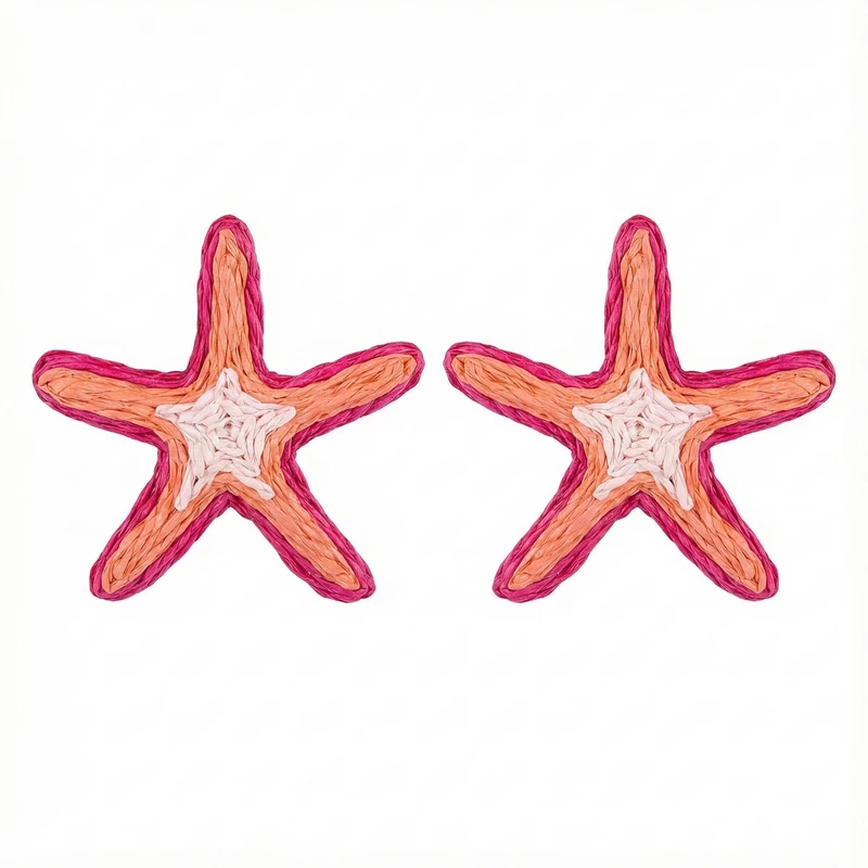 گوشواره میخی زنانه مدل ستاره حصیری کد S1