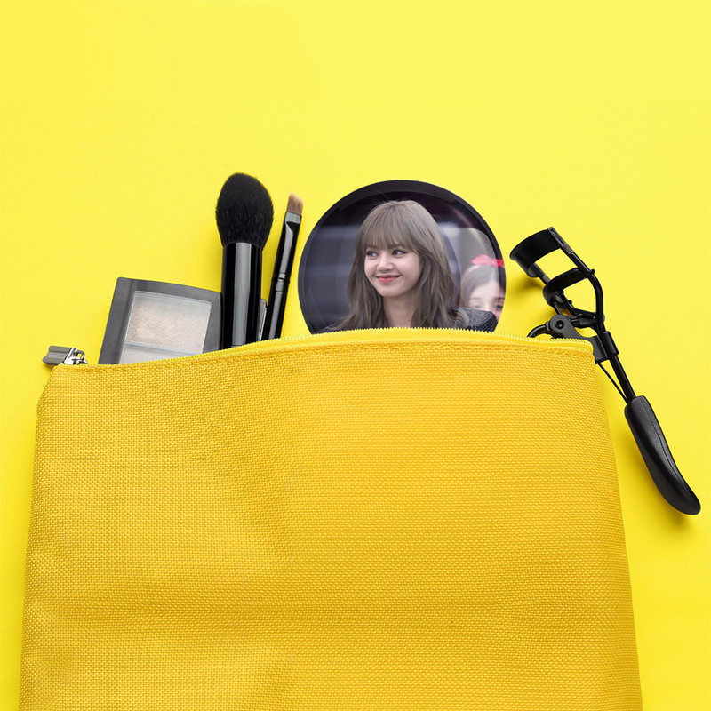 آینه جیبی خندالو مدل لیسا بلک پینک Black Pink  کد 14295