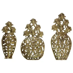 دیوارکوب برنجی مدل گلدان گل رز کد H-2066