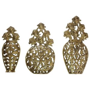دیوارکوب برنجی مدل گلدان گل رز کد H-2066